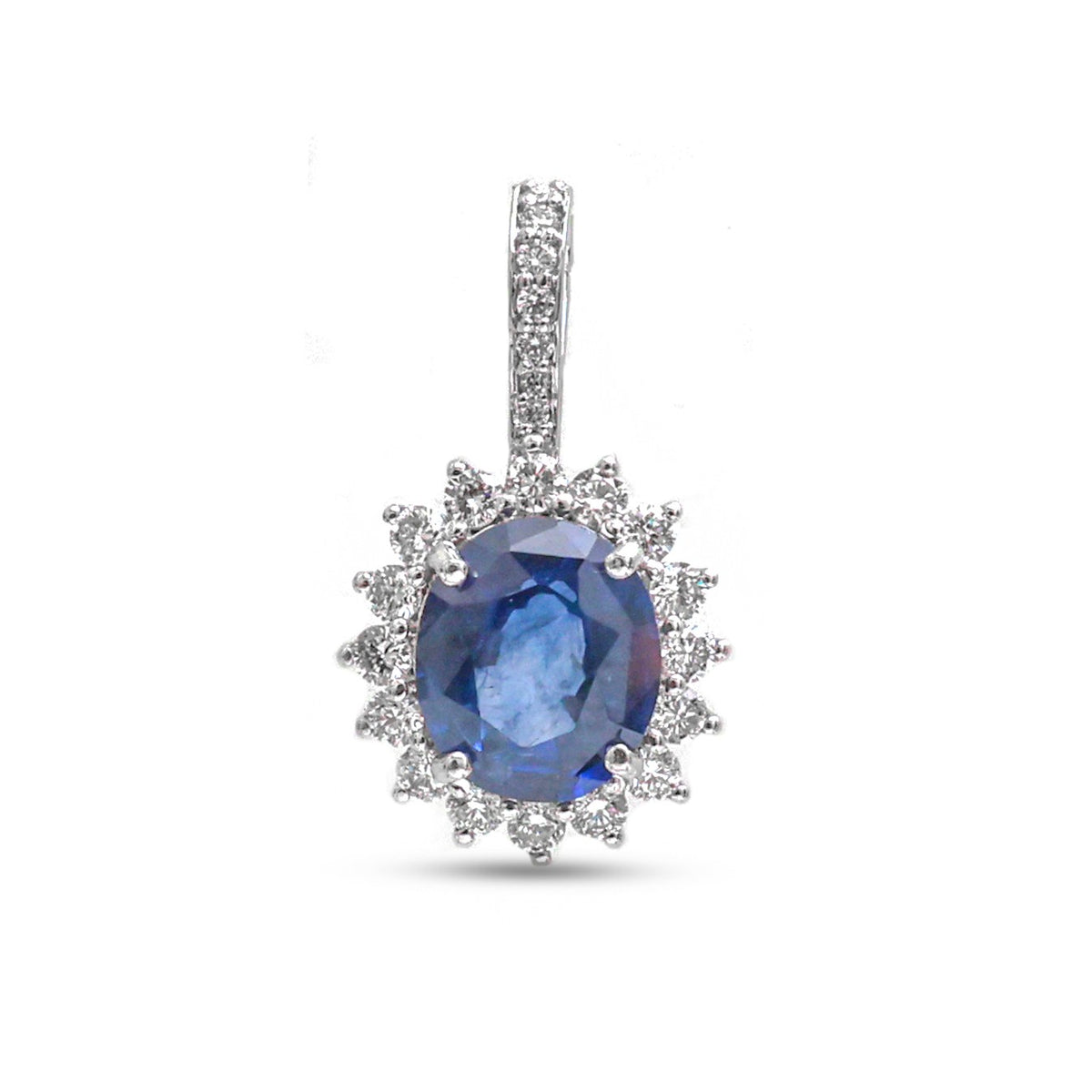 Blue Sapphire Diamond Pendant