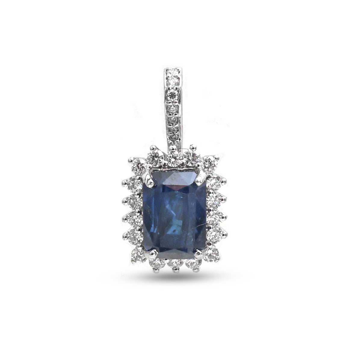 Blue Sapphire Diamond Pendant