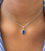 Blue Sapphire Diamond Pendant