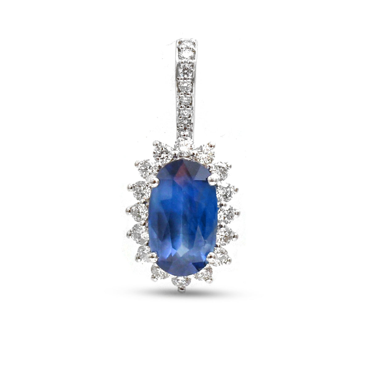 Blue Sapphire Diamond Pendant