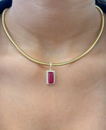Rubillite Diamond Pendant