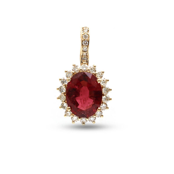 Rubillite Diamond Pendant