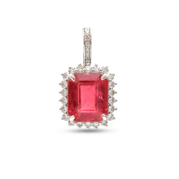 Rubillite Diamond Pendant