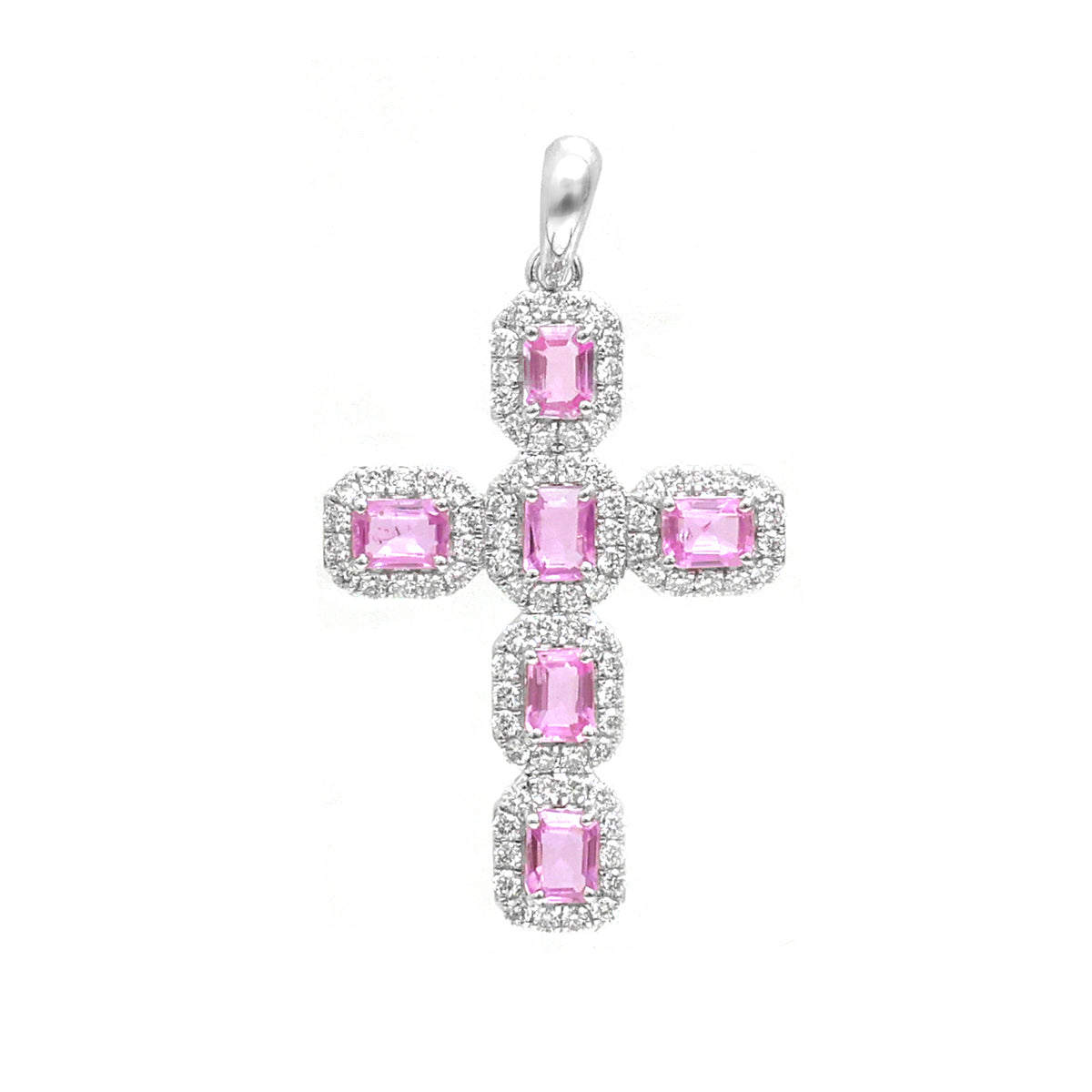 Pink Sapphire Diamond Pendant