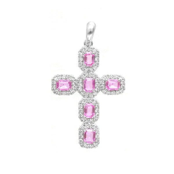 Pink Sapphire Diamond Pendant