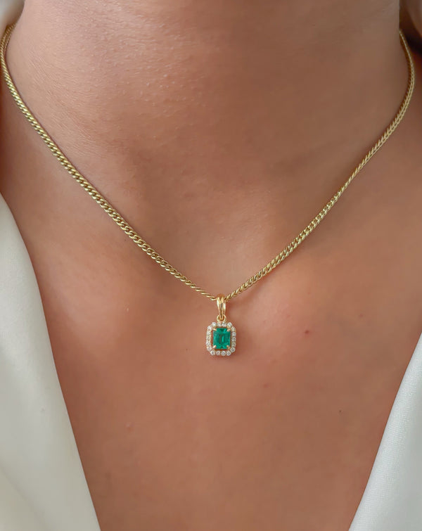 Emerald Diamond Pendant