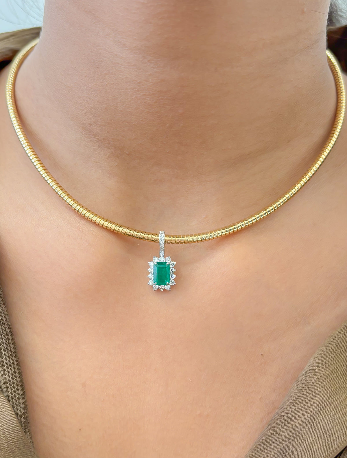 Emerald Diamond Pendant