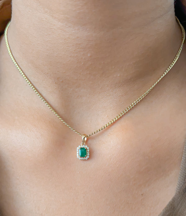 Emerald Diamond Pendant