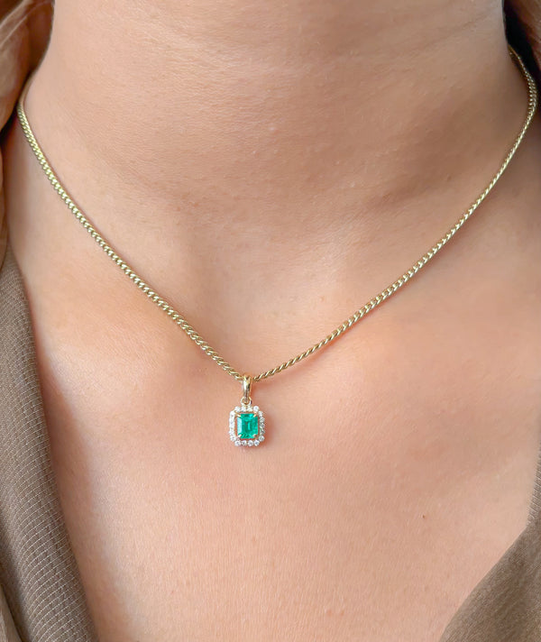 Emerald Diamond Pendant