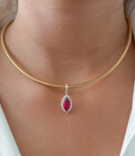 Rubillite Diamond Pendant