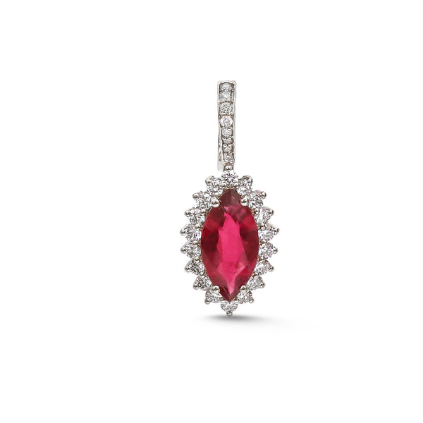 Rubillite Diamond Pendant
