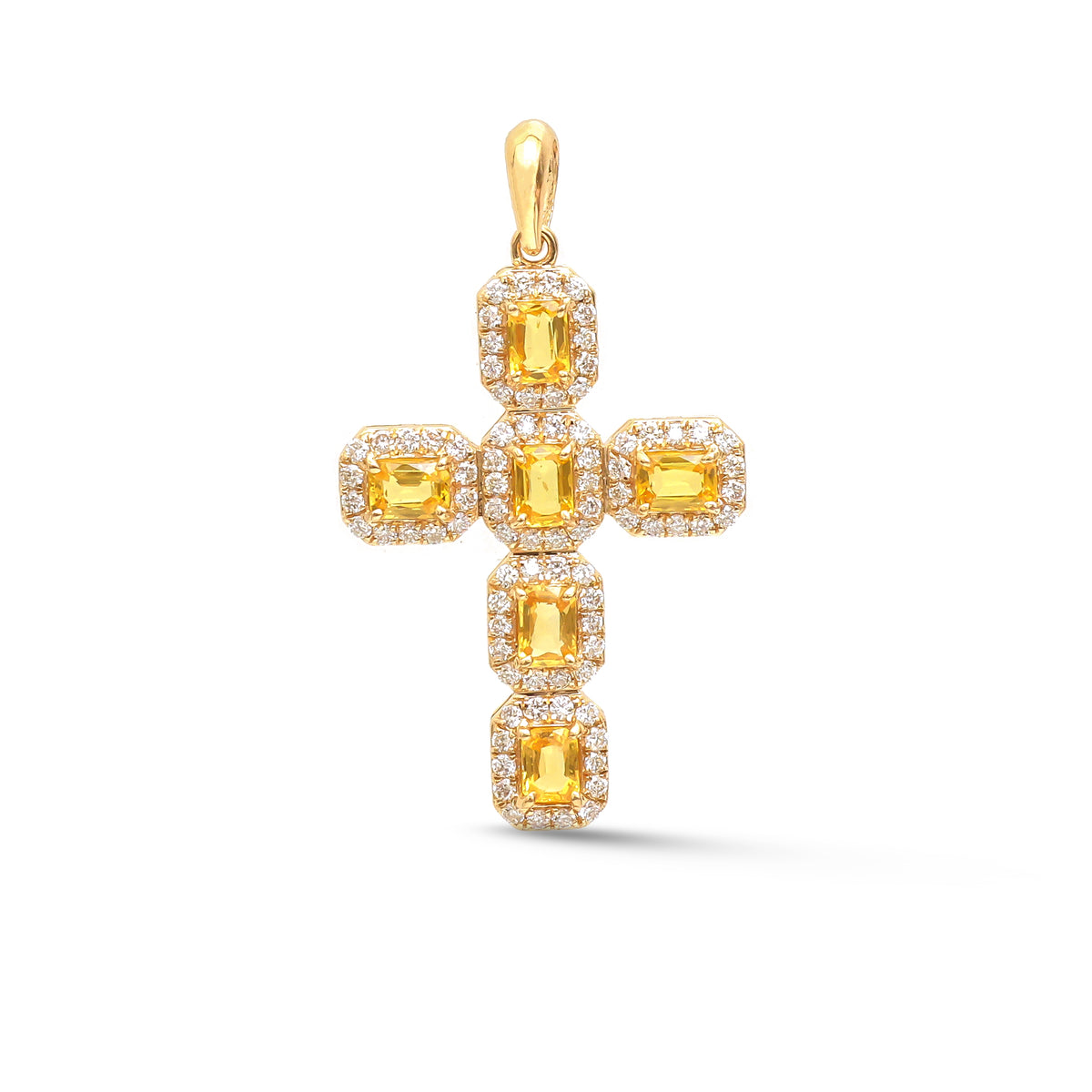 Yellow Sapphire Diamond Pendant