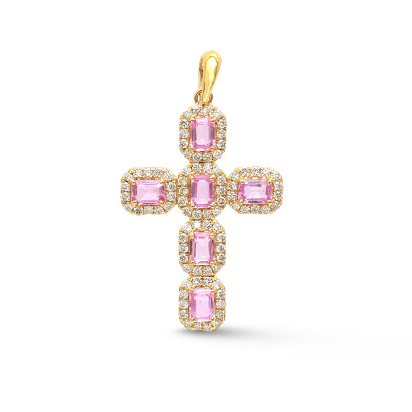 Pink Sapphire Diamond Pendant