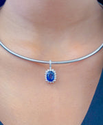 Blue Sapphire Diamond Pendant
