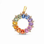 Rainbow Sapphire Diamond Pendant