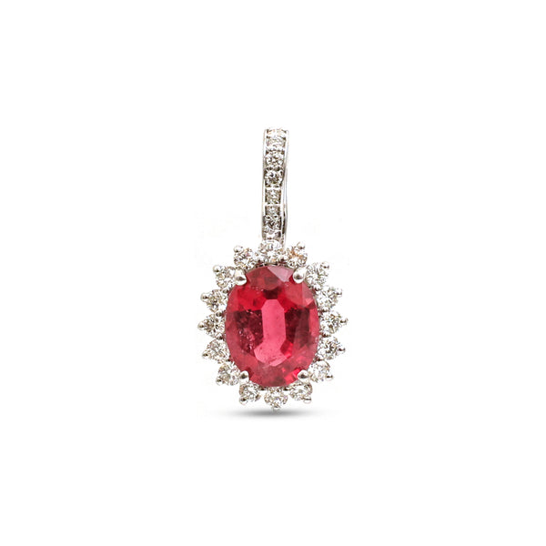 Rubillite Diamond Pendant