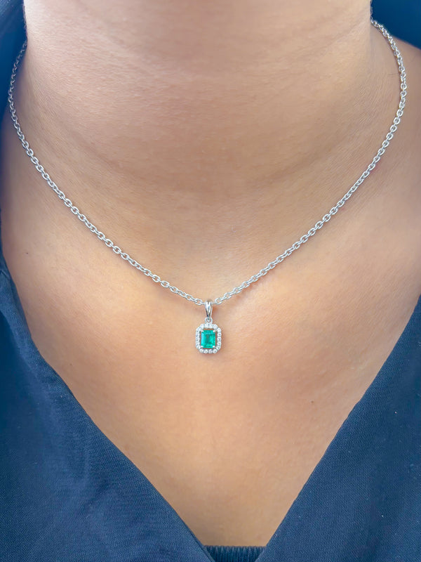 Emerald Diamond Pendant