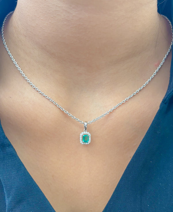 Emerald Diamond Pendant