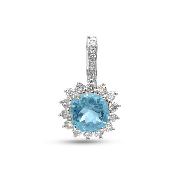 Aquamarine Diamond Pendant