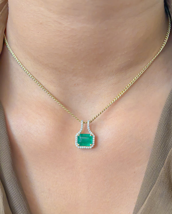 Emerald Diamond Pendant