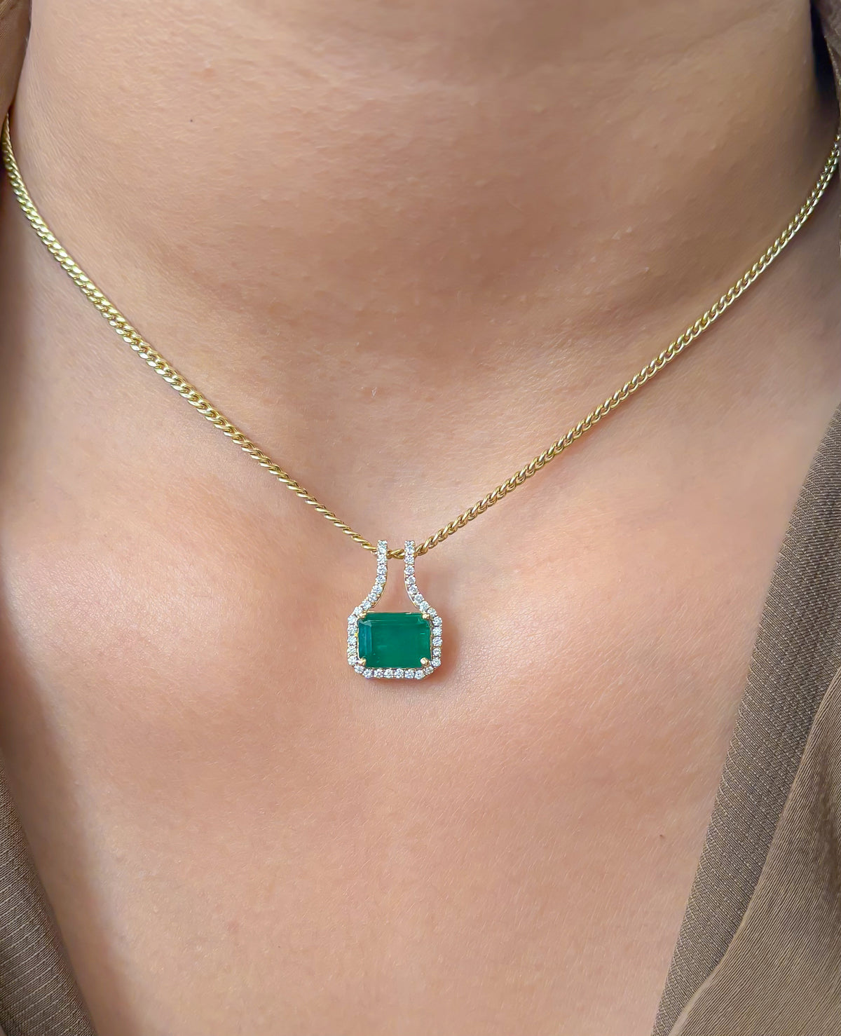 Emerald Diamond Pendant