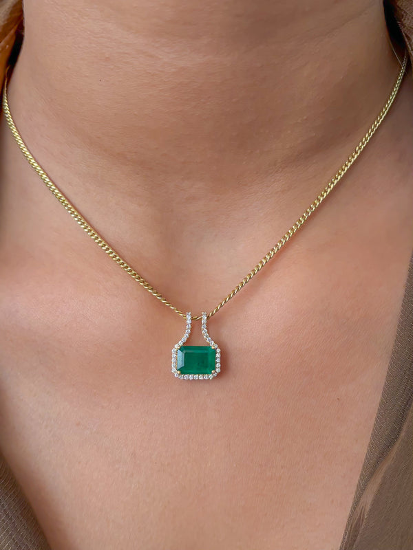 Emerald Diamond Pendant