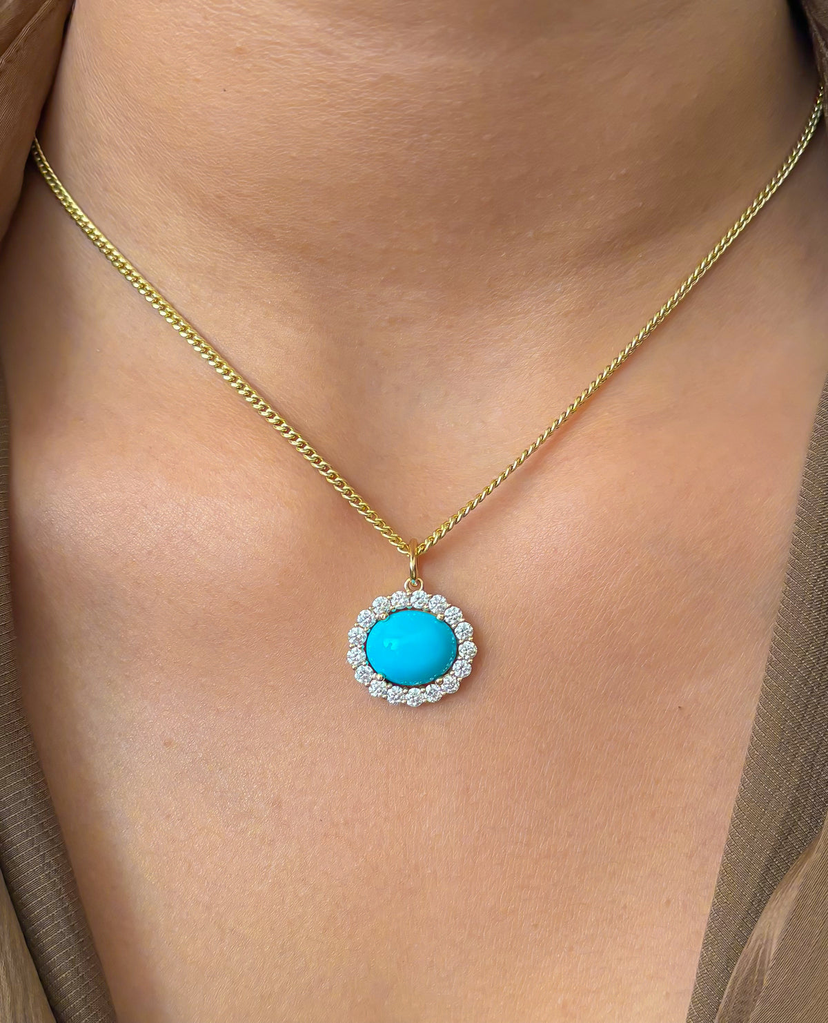 Turquoise Diamond Pendant