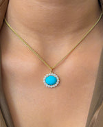 Turquoise Diamond Pendant