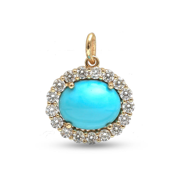 Turquoise Diamond Pendant