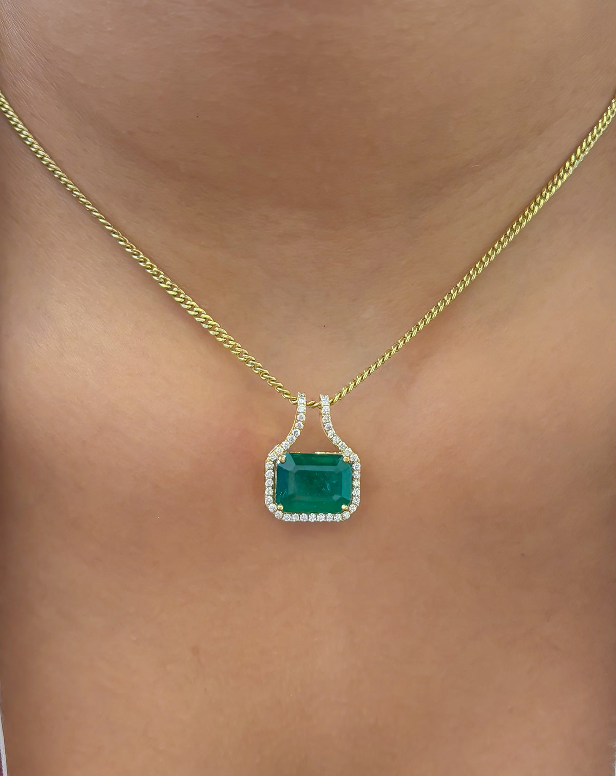 Emerald Diamond Pendant