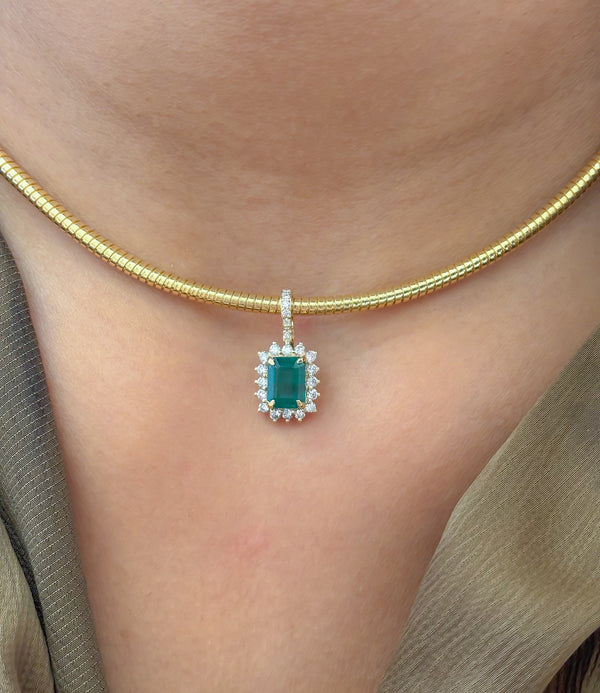 Emerald Diamond Pendant