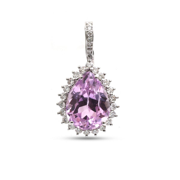 Kunzite Diamond Pendant