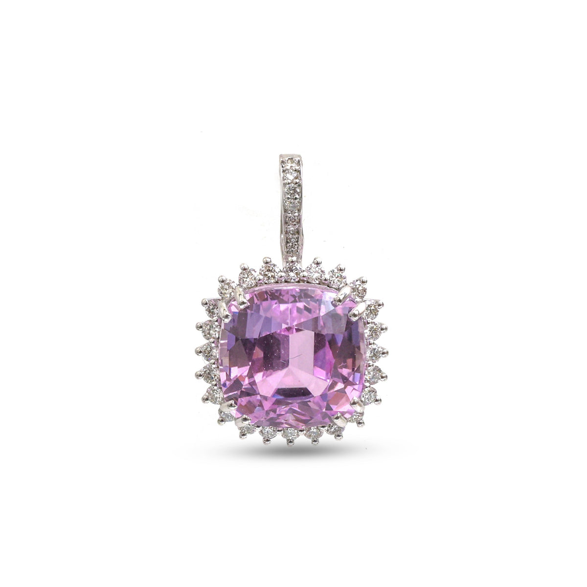 Kunzite Diamond Pendant