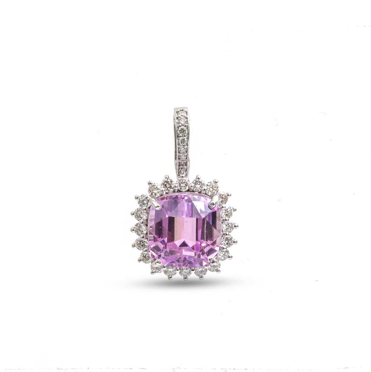 Kunzite Diamond Pendant