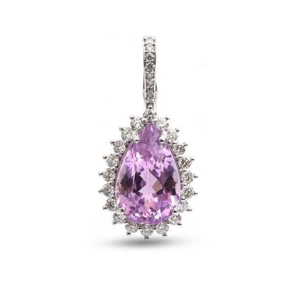 Kunzite Diamond Pendant