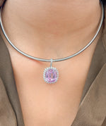 Kunzite Diamond Pendant