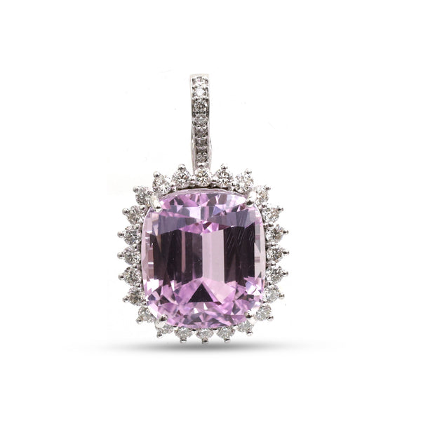 Kunzite Diamond Pendant