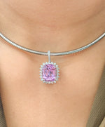 Kunzite Diamond Pendant