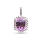Kunzite Diamond Pendant