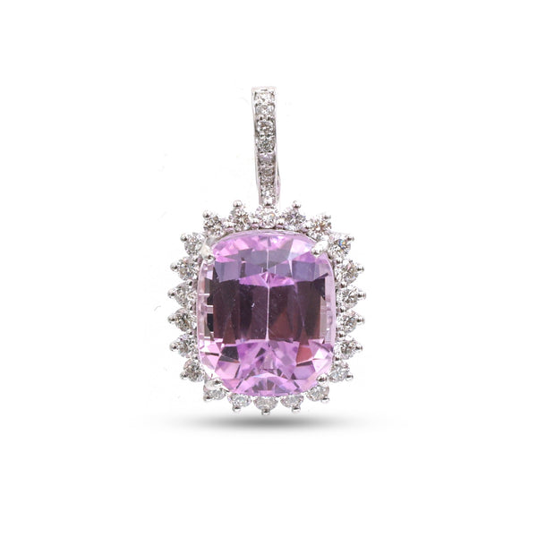 Kunzite Diamond Pendant
