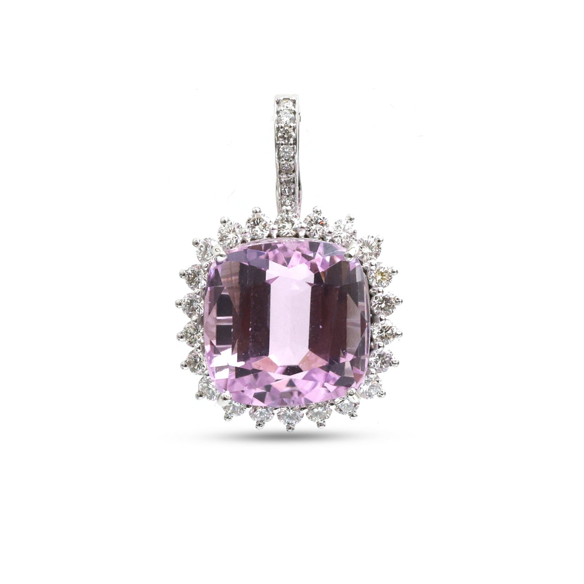 Kunzite Diamond Pendant