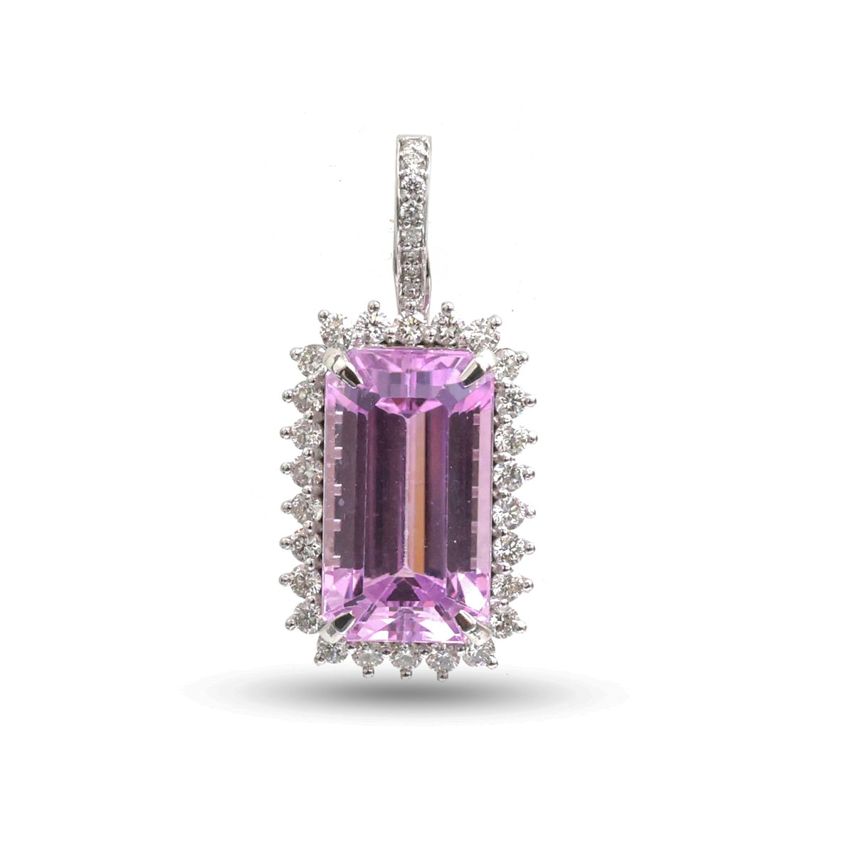 Kunzite Diamond Pendant