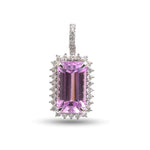 Kunzite Diamond Pendant