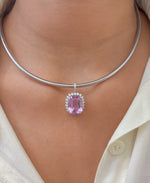Kunzite Diamond Pendant
