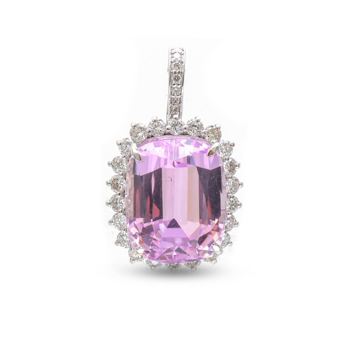 Kunzite Diamond Pendant