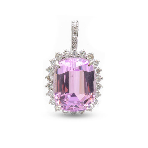 Kunzite Diamond Pendant