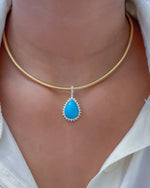 Turquoise Diamond Pendant