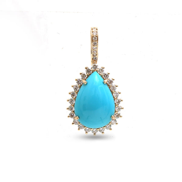 Turquoise Diamond Pendant