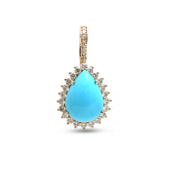 Turquoise Diamond Pendant