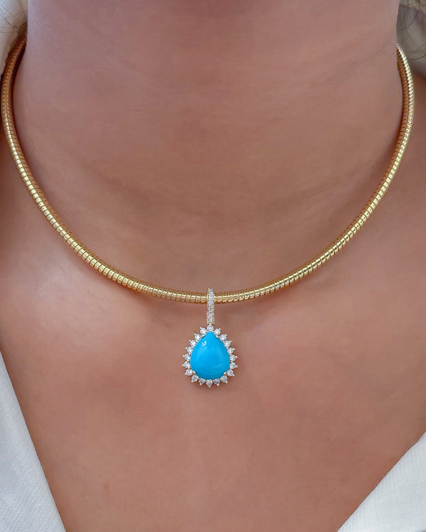 Turquoise Diamond Pendant